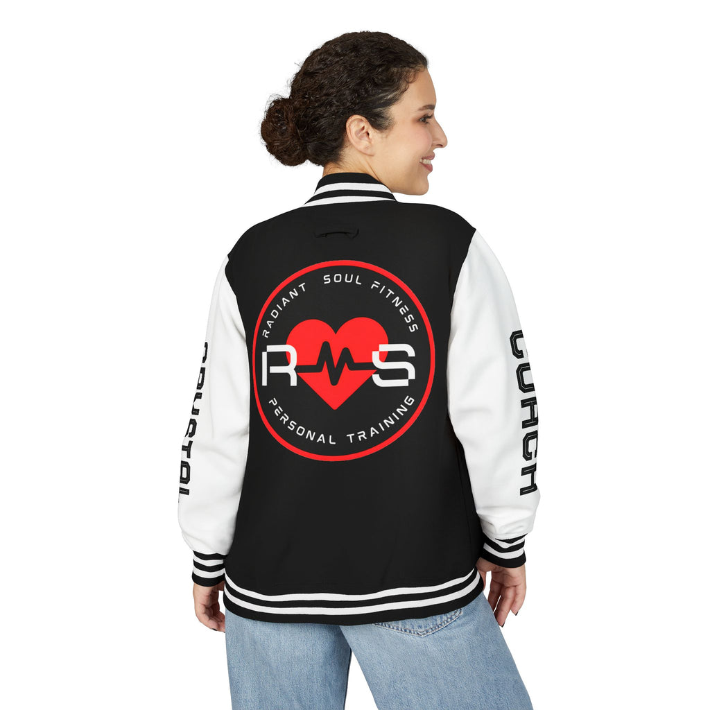 Coach Crystal Letterman Jacket – Radiant Soul Fitness Personal Trainer Jacket