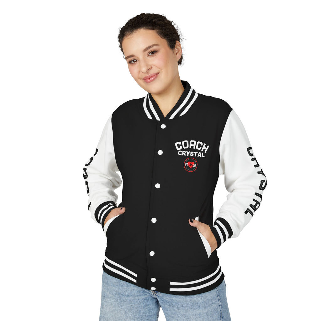 Coach Crystal Letterman Jacket – Radiant Soul Fitness Personal Trainer Jacket