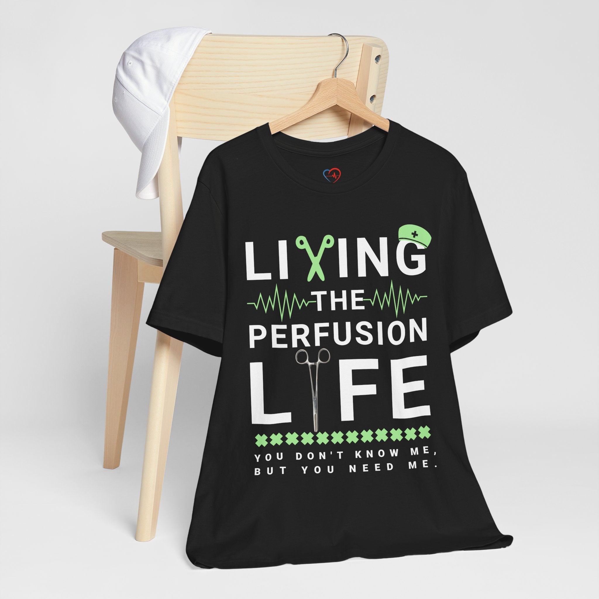 Perfusionist Life T-Shirt — "Living the Perfusion Life" Medical Heartbeat Tee