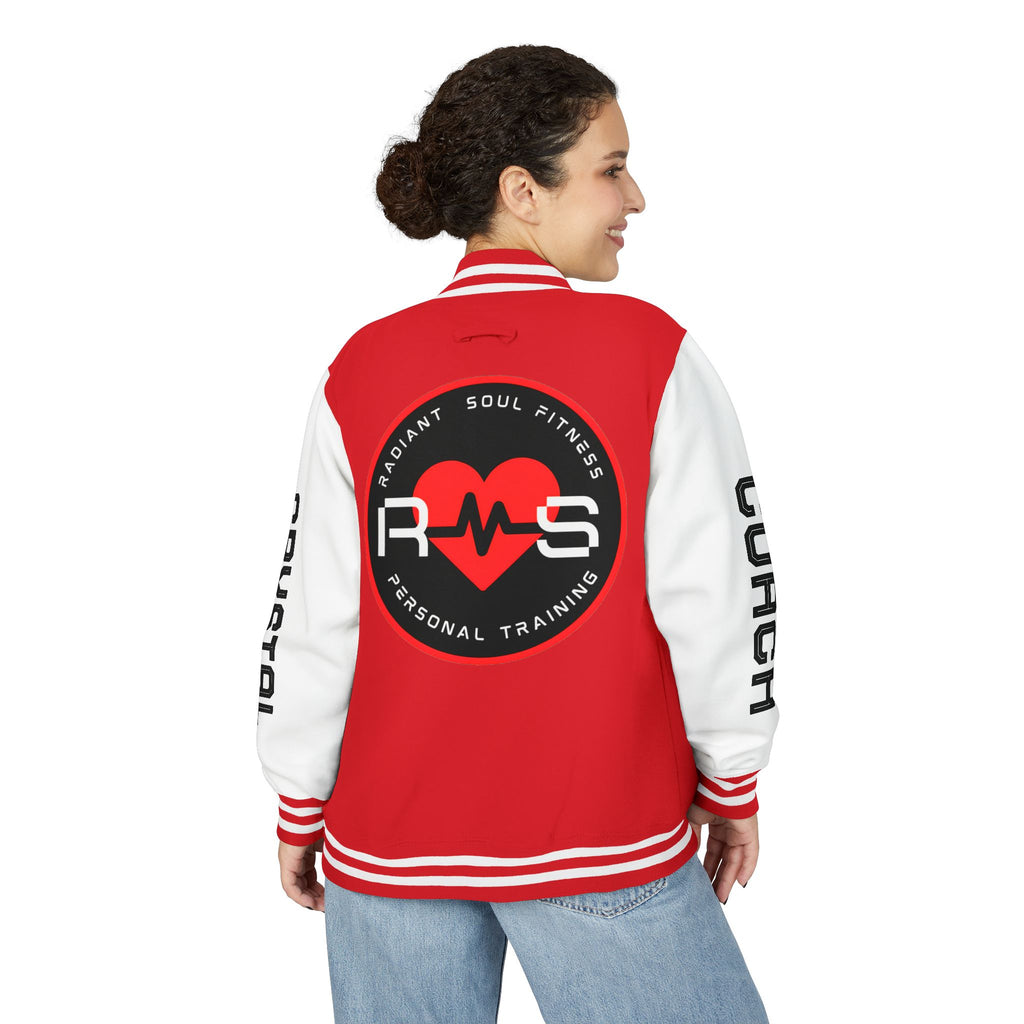Coach Crystal Letterman Jacket – Radiant Soul Fitness Personal Trainer Jacket