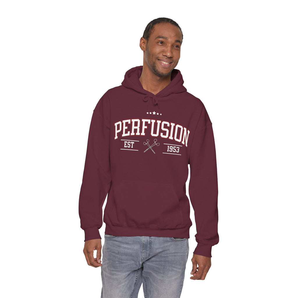 Perfusion Hoodie – Vintage 'Perfusion Est. 1953' Medical Tech Sweatshirt