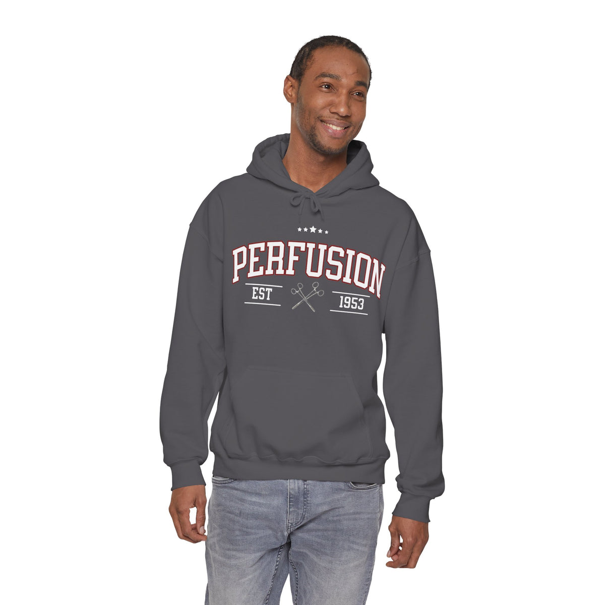 Perfusion Hoodie – Vintage 'Perfusion Est. 1953' Medical Tech Sweatshirt