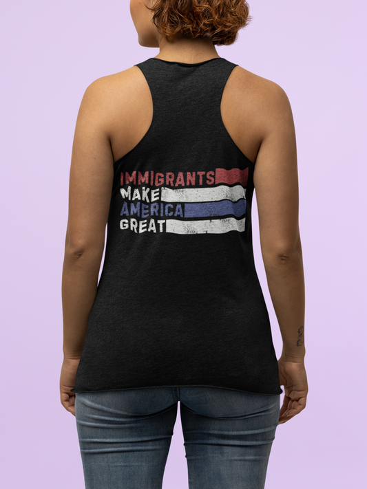 Sporty Racerback Tank - Empowering Message for Active Women, Great for Workouts, Immigration, and Everyday Wear