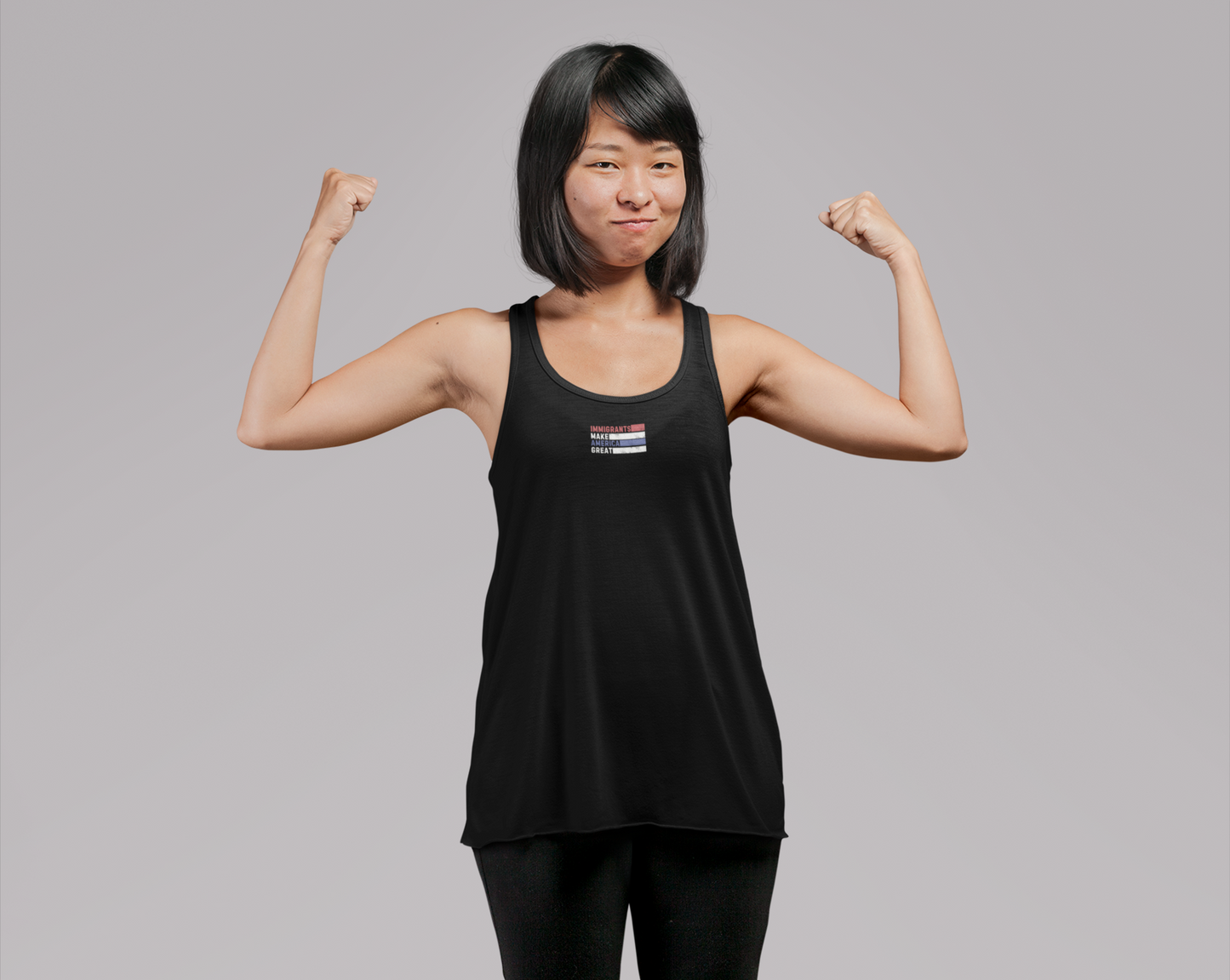 Sporty Racerback Tank - Empowering Message for Active Women, Great for Workouts, Immigration, and Everyday Wear