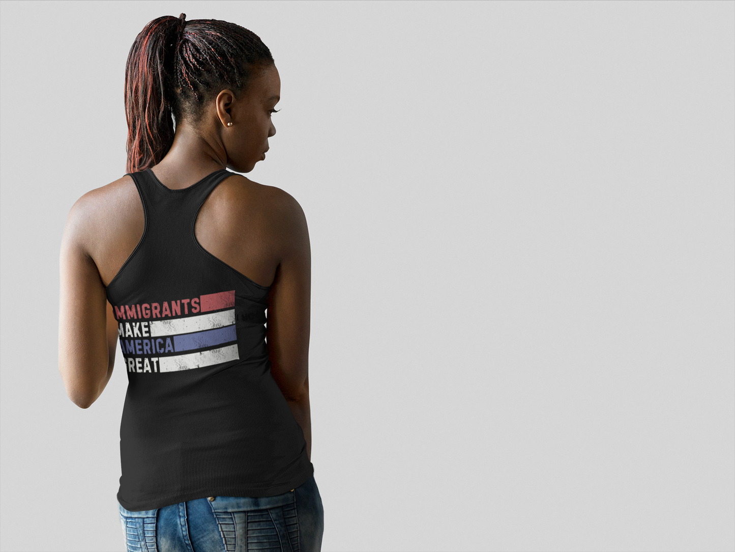 Sporty Racerback Tank - Empowering Message for Active Women, Great for Workouts, Immigration, and Everyday Wear