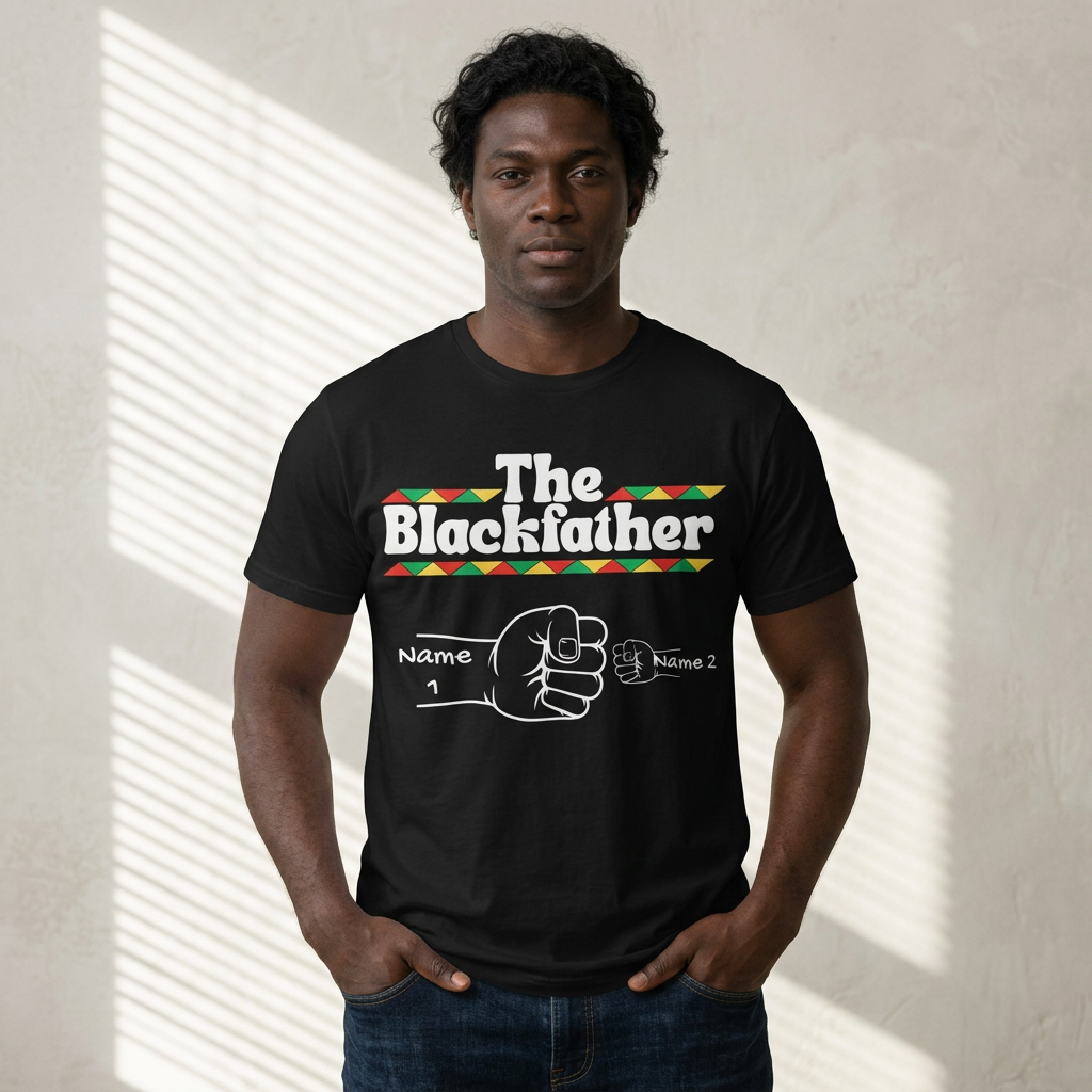 The Blackfather Fist Bump Tee — Personalized Father & 1 Son/Daughter Shirt