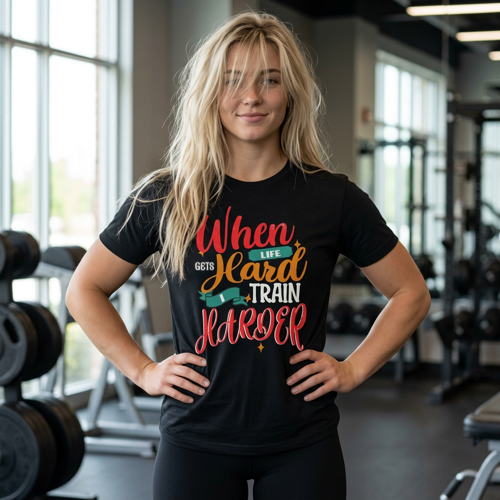 When Life Is Hard Train HarderUnisex Moisture Wicking Tee