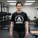 When Life Is Hard Train Harder Tee — Dry Wick Tee