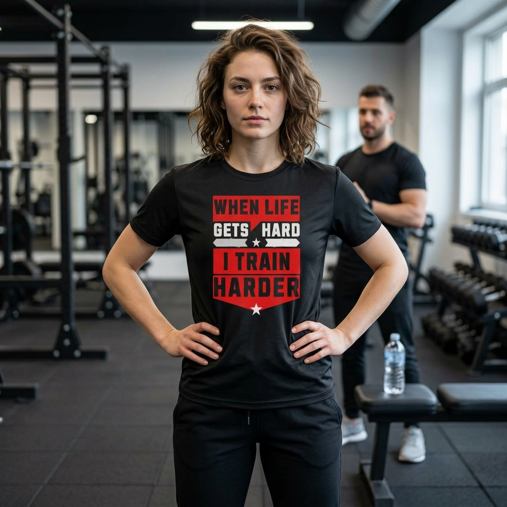 When Life Gets Hard I Train Harder Tee — Dry Wick Tee
