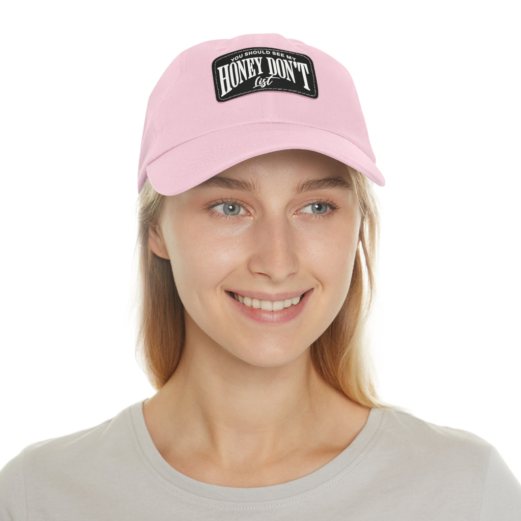 Honey Don't List Leather Patch Dad Cap