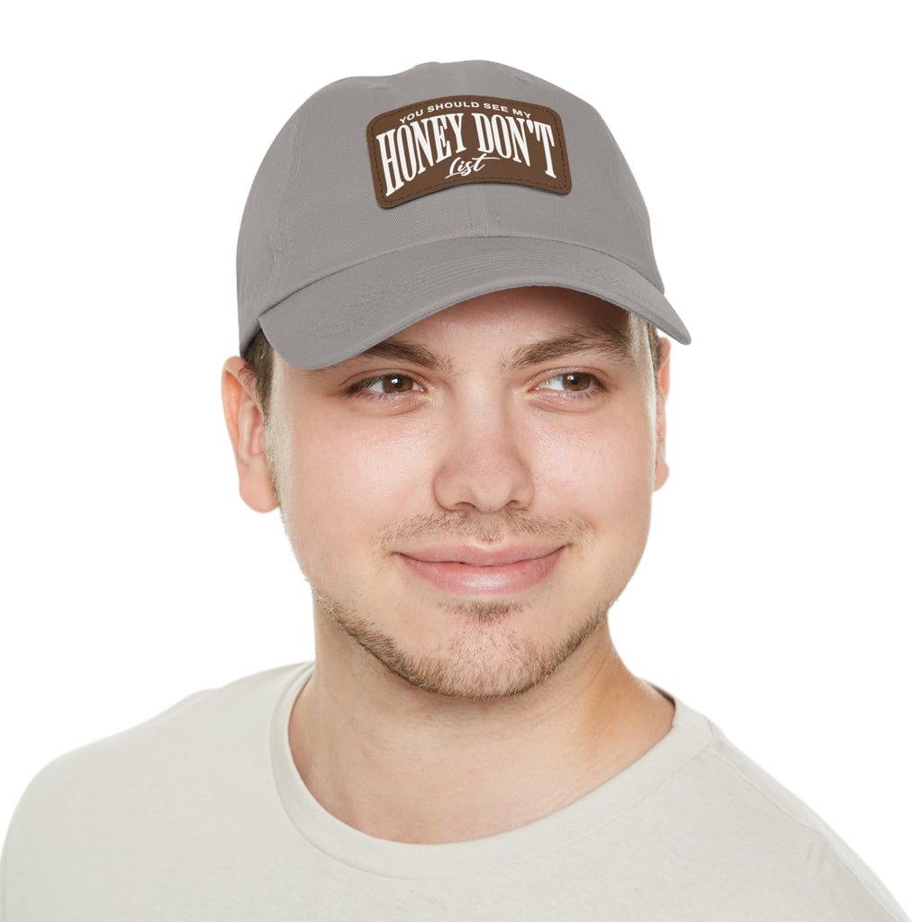 Honey Don't List Leather Patch Dad Cap