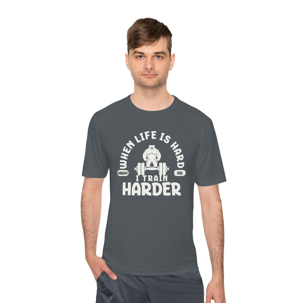 When Life Is Hard Train Harder Tee — Dry Wick Tee