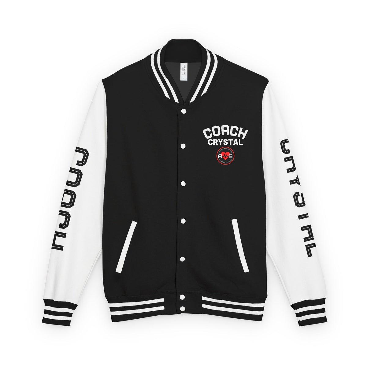 Coach Crystal Letterman Jacket – Radiant Soul Fitness Personal Trainer Jacket