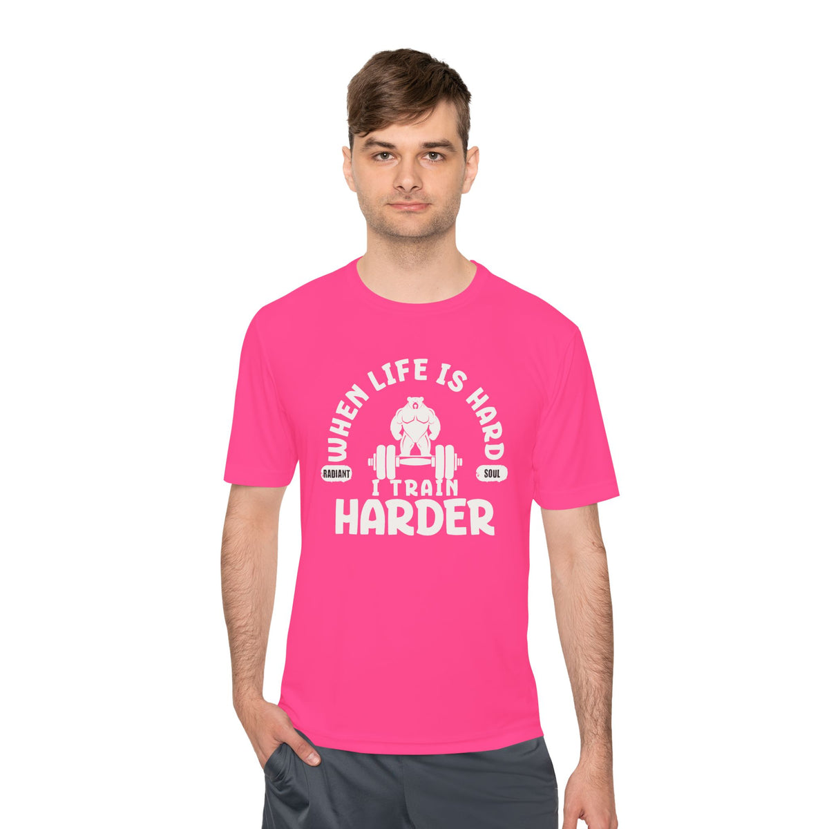 When Life Is Hard Train Harder Tee — Dry Wick Tee