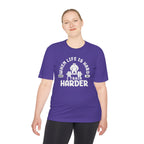 When Life Is Hard Train Harder Tee — Dry Wick Tee