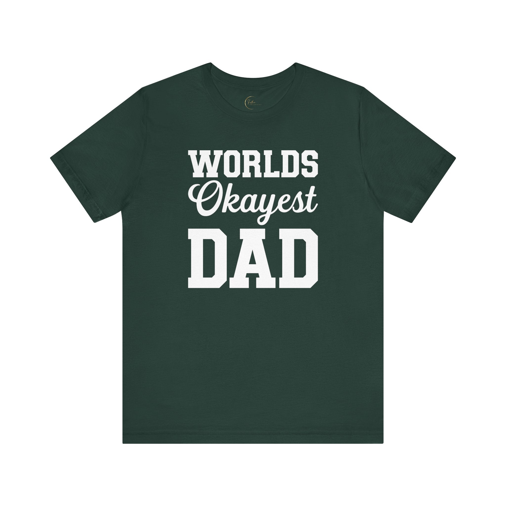 Funny Dad T-Shirt - World's Okayest Dad Unisex Jersey Short Sleeve Tee