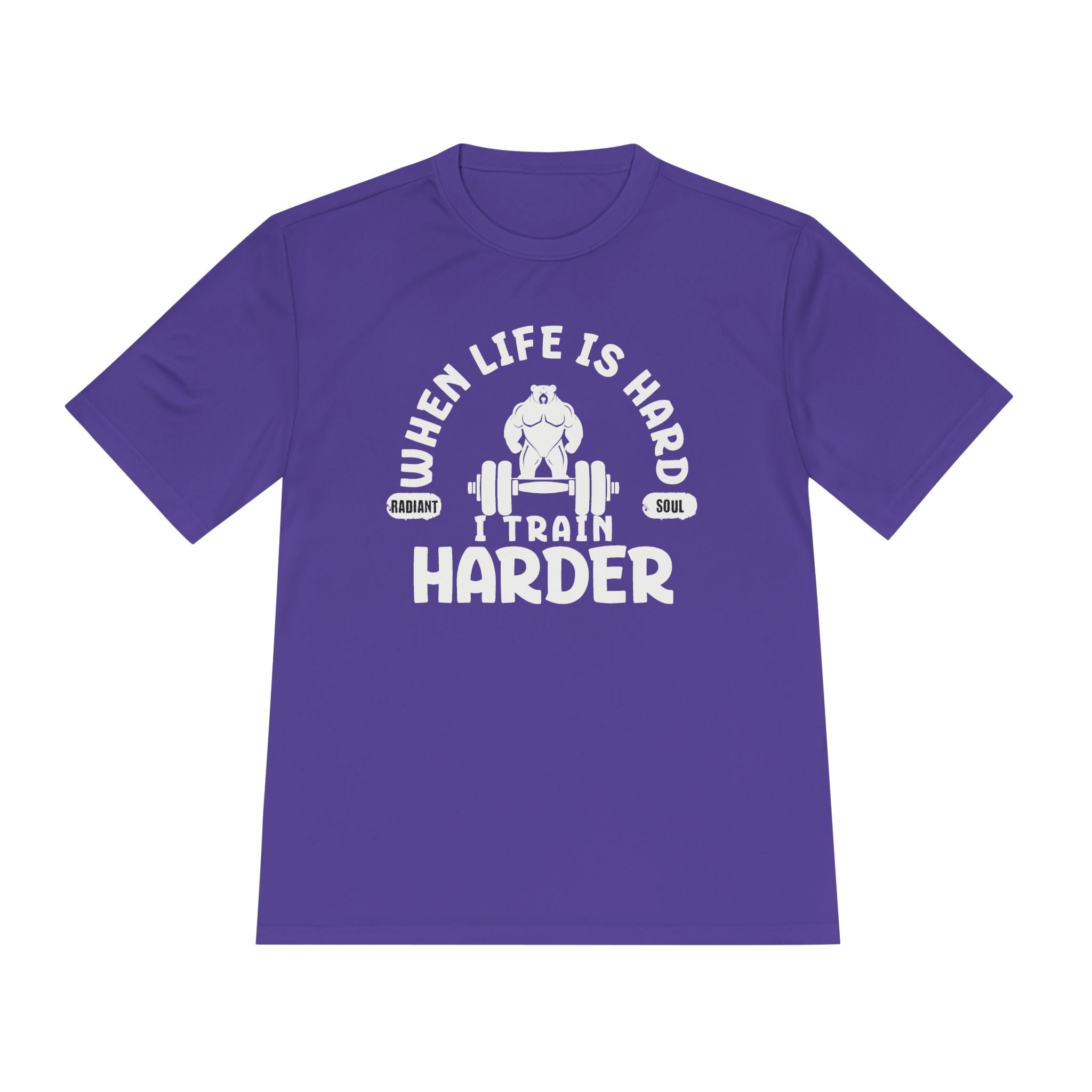 When Life Is Hard Train Harder Tee — Motivational Weightlifting Workout Shirt