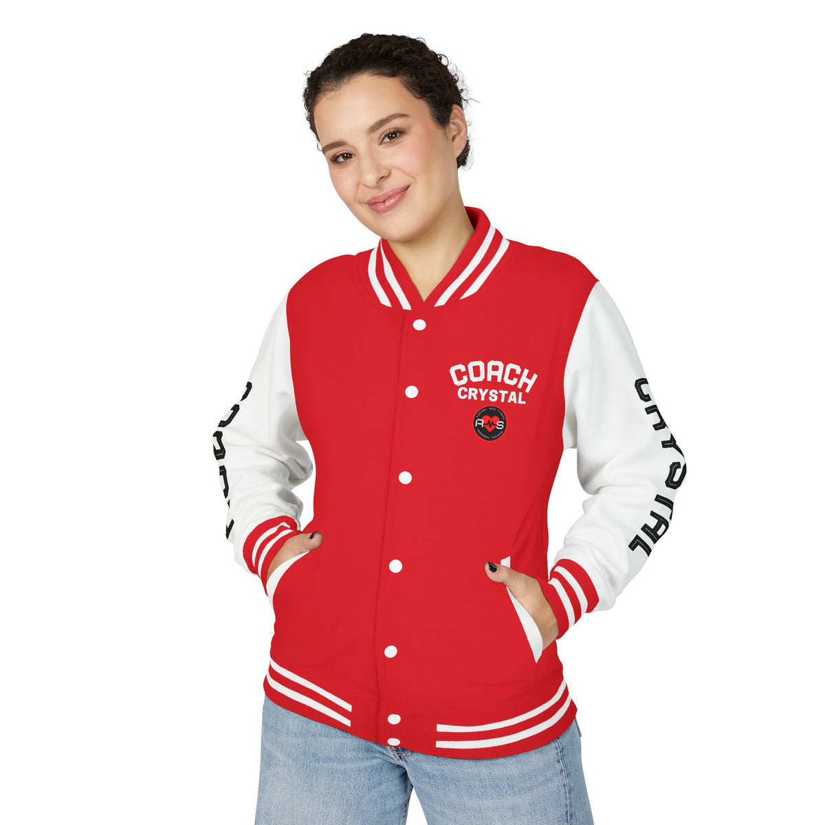 Coach Crystal Letterman Jacket – Radiant Soul Fitness Personal Trainer Jacket