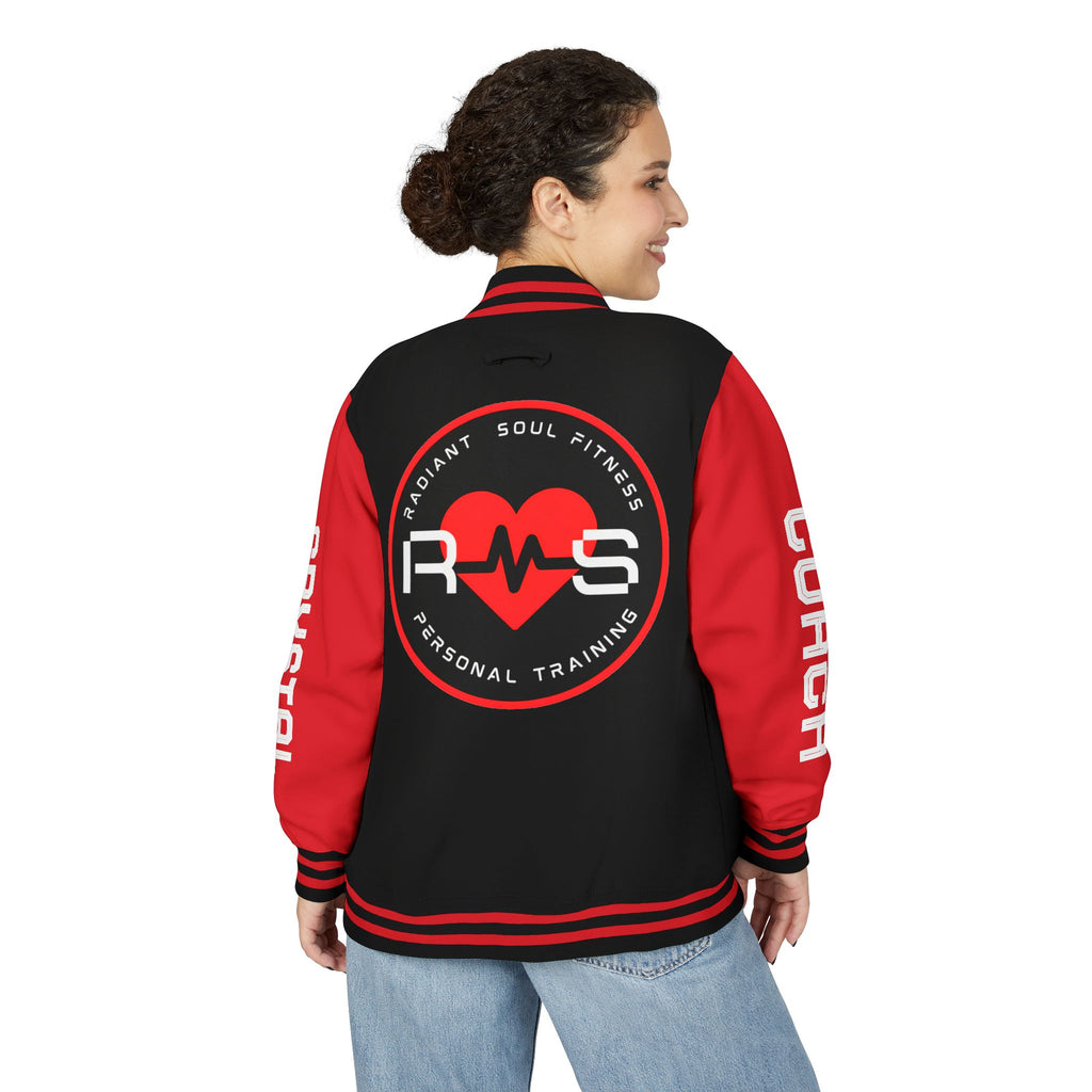 Coach Crystal Letterman Jacket – Radiant Soul Fitness Personal Trainer Jacket