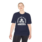 When Life Is Hard Train Harder Tee — Dry Wick Tee