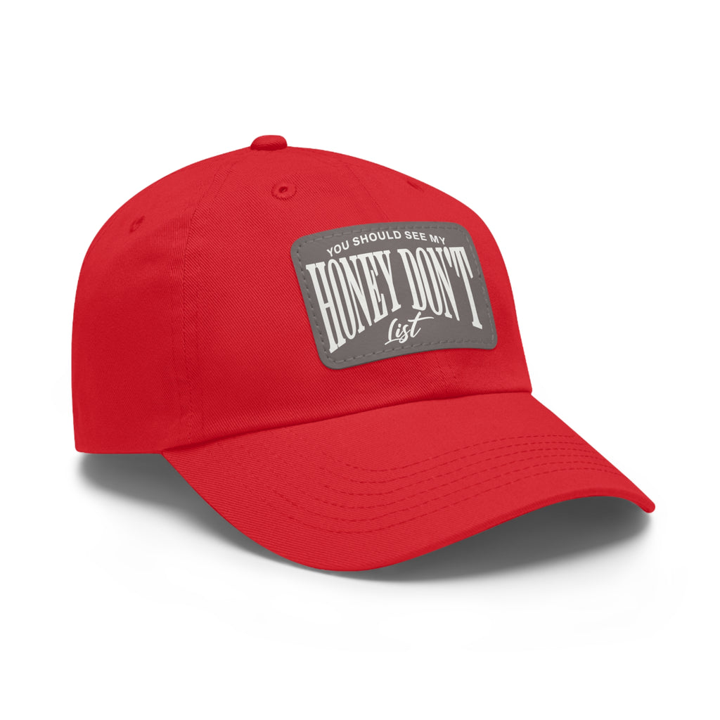 Honey Don't List Leather Patch Dad Cap