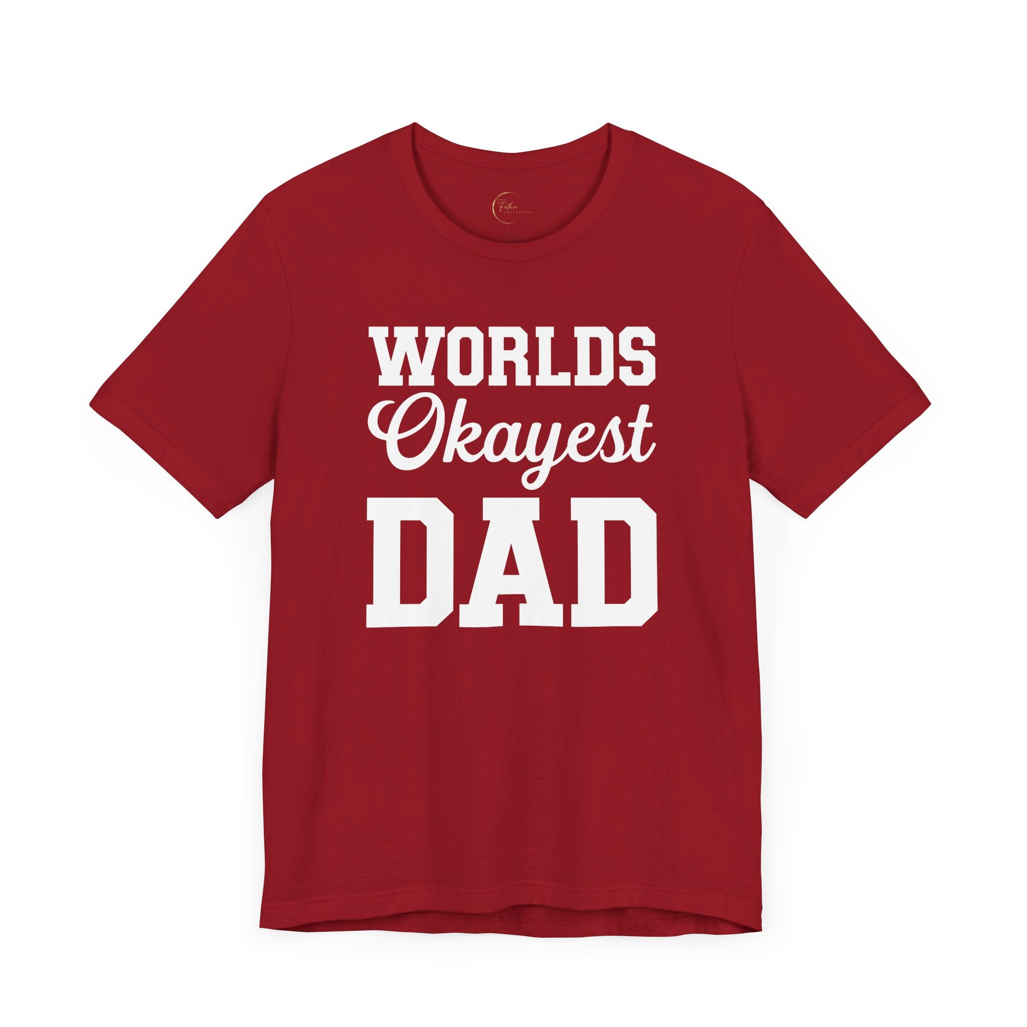 Funny Dad T-Shirt - World's Okayest Dad Unisex Jersey Short Sleeve Tee